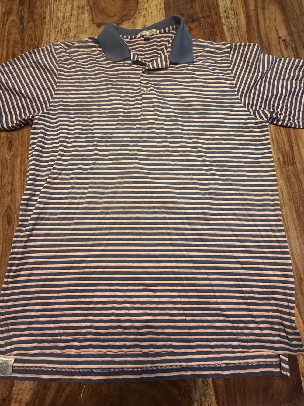 Peter Millar Striped Polo Shirt Size L Blue Pink